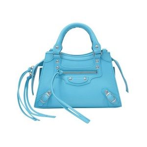 Balenciaga Mini Neo Classic City In Grained Leather Blue Shoulder Bag